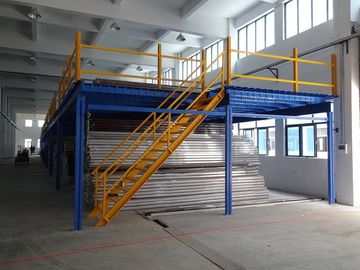 Система вешалки мезонина палубы стального пола, промышленная платформа для чердака магазинов голубого и желтого